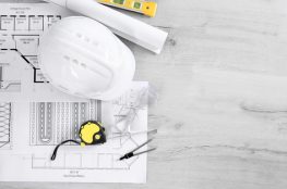 Project,Drawings,And,White,Helmet,,Top,View